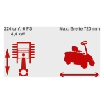 Traktor kosačica Scheppach MR230-61 6KS 61 cm