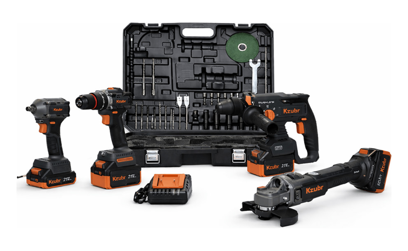 Set akumulatorskih alata 4 u 1 Kzubr KBLHWDG-21V-4IN-1S