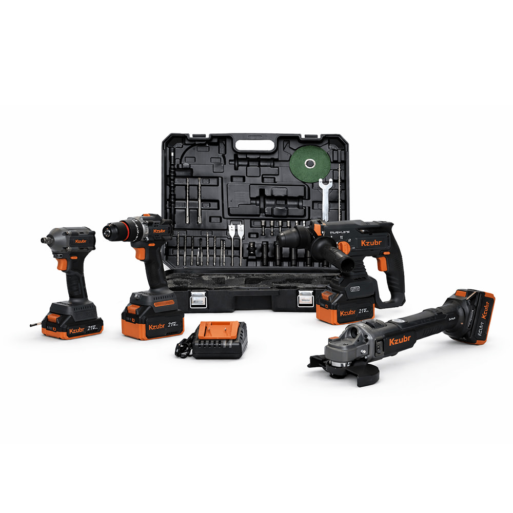 Set akumulatorskih alata 4 u 1 Kzubr KBLHWDG-21V-4IN-1S Set akumulatorskih alata 4 u 1 Kzubr KBLHWDG-21V-4IN-1S